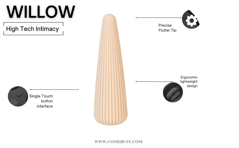 WILLOW Powerful 10 Speeds Vibrator Quiet Discreet Packaging Travel Bag included