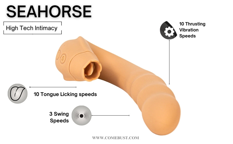 SEAHORSE Dual Vibrator for Women 10 Vibration Patterns Waterproof Rechargeable