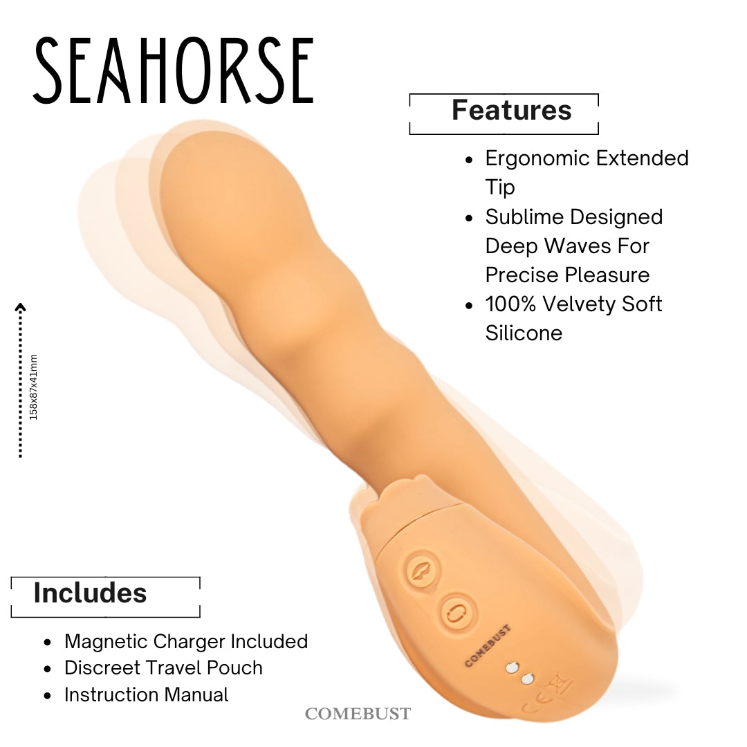 SEAHORSE Dual Vibrator for Women 10 Vibration Patterns Waterproof Rechargeable